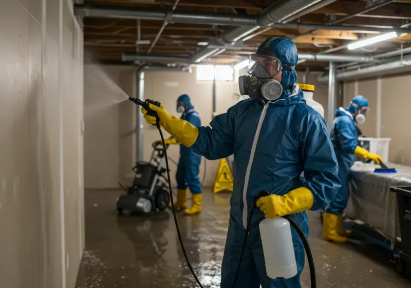 Basement Sanitization and Antimicrobial Treatment process in Worthington, IN